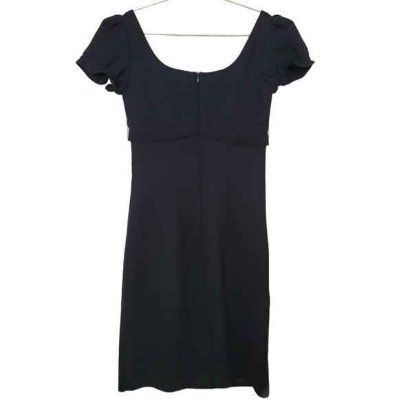 ABS by Allen Schwartz Dress Sz 2 Smock Neck Bow Black Ruffle Sleeve Classic - Picture 2 of 8